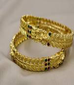 Gold plated temple slide bangles  set of 2