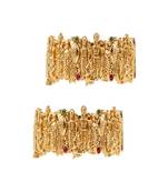 Gold-plated ram  sita & laxman kada bangles  set of 2