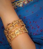 Gold-plated doli barat dulhan screw kada bangles  set of 2