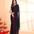 Red border black mulmul cotton saree with tassels without blouse