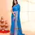 cotton silk sky blue handloom saree with blouse piece