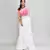 white hand work art silk jamdani saree with blouse piece
