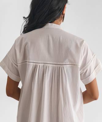 White inset lace pure cotton tunic 5