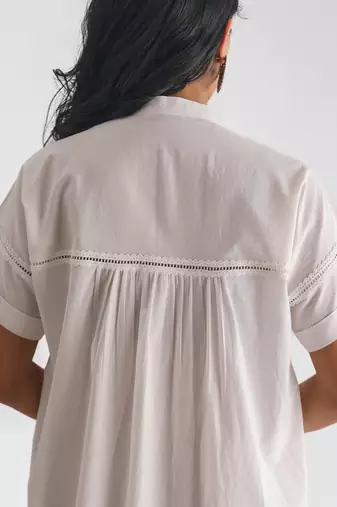 White inset lace pure cotton tunic