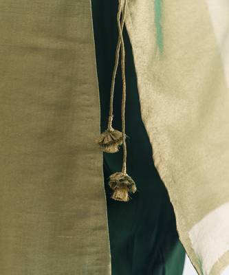 Green sequence work tissue fabric kurta with pant and dupatta 5