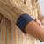 Grey and gold stripe handwoven chanderi silk kurta (with slip) with pant and dupatta