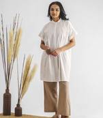 White inset lace pure cotton tunic with pants