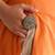 Orange stitch detail high low cotton kurta with pants