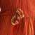 Rust orange floral embroidered georgette tissue kurta with pant