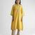 Yellow gold floral embroidery chanderi silk cotton kurta (with slip) with pant