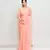 Women's salmon exclusive embroidery saree with tassels without blouse