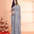 Handspun cotton silver grey handloom saree with blouse