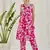 women pink cotton printed lac yoke co-ord set