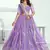 lavender thread work net lehenga set choli with dupatta