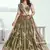 olive green sequins net mehendi lehenga set choli with dupatta
