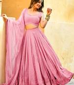Baby Pink Georgette Party Wear Lehenga Choli
