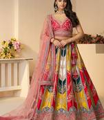 Multi-Color Patch Work Silk Bridesmaid Lehenga Choli