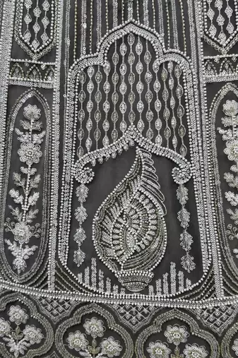 grey sequins net lehenga set choli with dupatta with dupatta