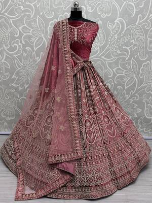 red dori work velvet bridal lehenga set choli with dupatta with double dupatta 2