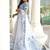 white thread work satin lehenga set choli with dupatta