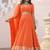 orange sequins georgette lehenga set choli with dupatta