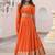 orange sequins georgette lehenga set choli with dupatta