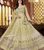 Mint Green Sequins Georgette Lehenga Choli With Dupatta