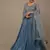 blue sequins georgette lehenga set choli with dupatta with dupatta