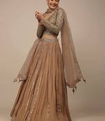 Beige Sequins Georgette Party Wear Lehenga Choli