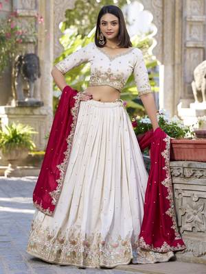 off white sequins lehenga with blouse 1