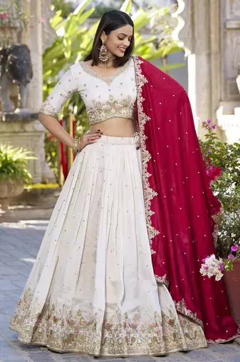 off white sequins lehenga with blouse