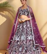 Wine Sequins Net Engagement Wear Lehenga Choli