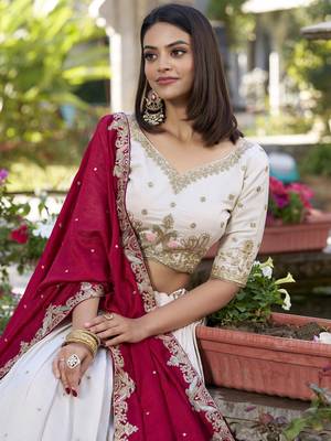 off white sequins lehenga with blouse 5