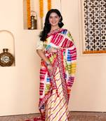 Multicolor women's bandhani printed saree for women