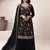 Black embroidered chinon palazzo style salwar suit