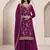 Purple embroidered chinon palazzo style salwar suit