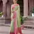 Light green munga zari silk blend kanjivaram with zig zag pattern saree