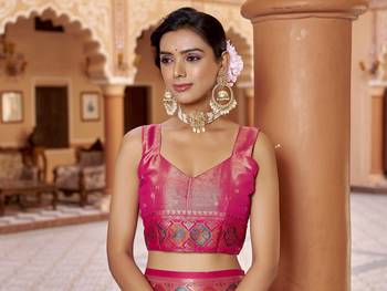 Cream zari tissue solid banarasi silk blend woven jacquard work designer saree 5