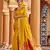 Yellow soft silk blend butti banarasi silk blend zari jacquard work designer saree