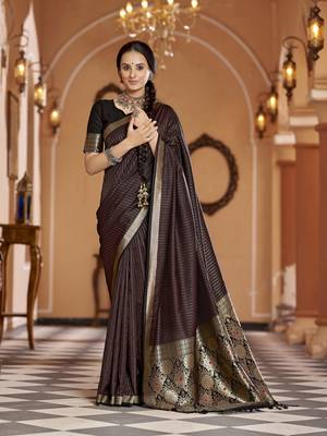 Black soft silk blend kanjivaram zari jacquard work designer saree 1