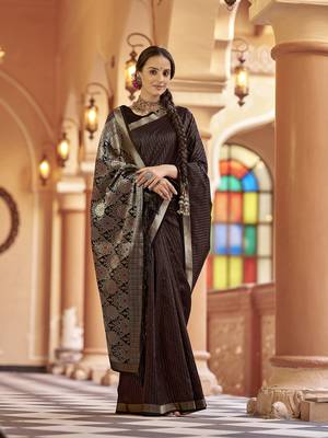 Black soft silk blend kanjivaram zari jacquard work designer saree 2