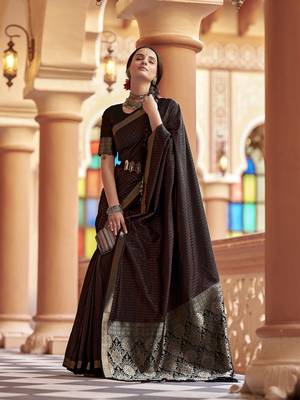 Black soft silk blend kanjivaram zari jacquard work designer saree 4