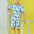 White cotton knitted tropical printed half sleeves t-shirt and shorts set fo boys