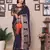 dark blue soft silk blend solid self jacquard weaving banarasi saree