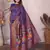 purple soft silk blend meenakari weaving work pashmina saree