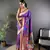 purple soft silk blend motifs mina zari weaving paithani saree