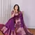 magenta soft silk blend banarasi with peacock zari jacquard weaving border saree