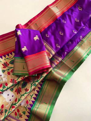 Purple Paithani Weaving Saree 1