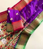 Purple Paithani Weaving Saree