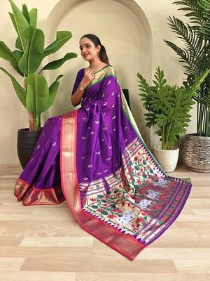 Purple Paithani Weaving Saree 3
